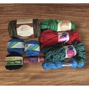 Set Of 9 Yarn Skeins Mixed Cotton Wool Berroco Macrame Lane Borgosesia Knit Vtg